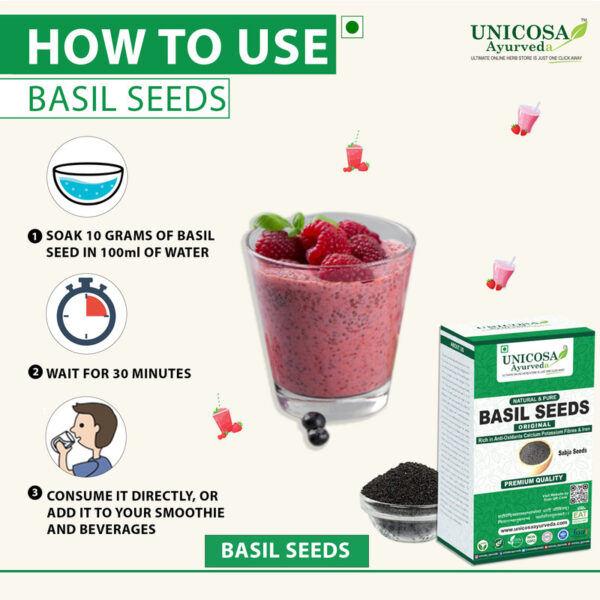 Natural Sabja Basil Seeds good for Heart Health -Hair-Skin-Body Heat-Weight Loss - Image 5