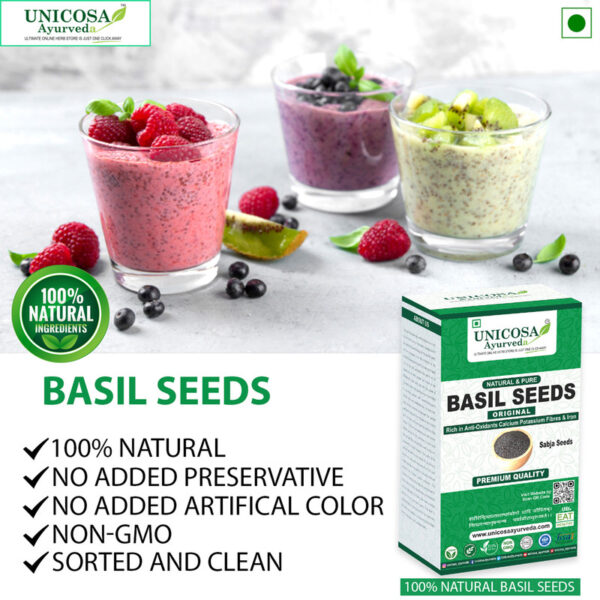 Natural Sabja Basil Seeds good for Heart Health -Hair-Skin-Body Heat-Weight Loss - Image 7